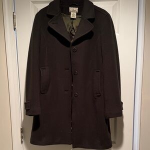 Vintage LL Bean 100% Lambswool Dark Loren Green Coat